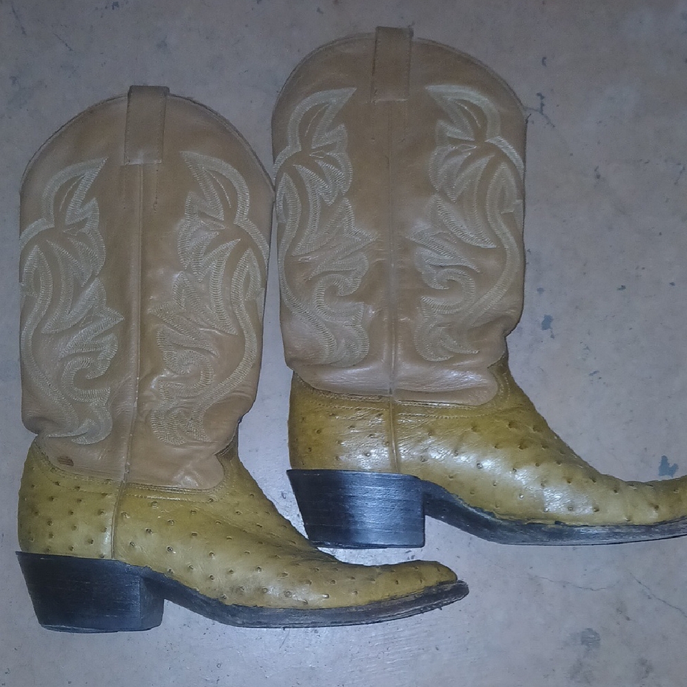 Tan and Yellow Cowboy Boots
